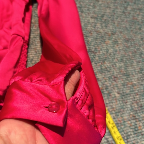 NWT Cynthia Rowley New York Long sleeve dark pink “satin like” small Blouse - Picture 6 of 13